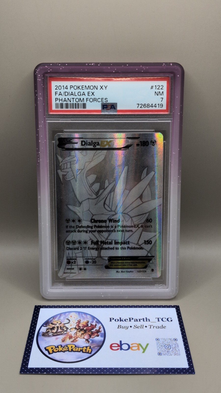 Dialga Ex 122 XY Phantom Forces FA PSA 7 NM Pokémon – Photo 1