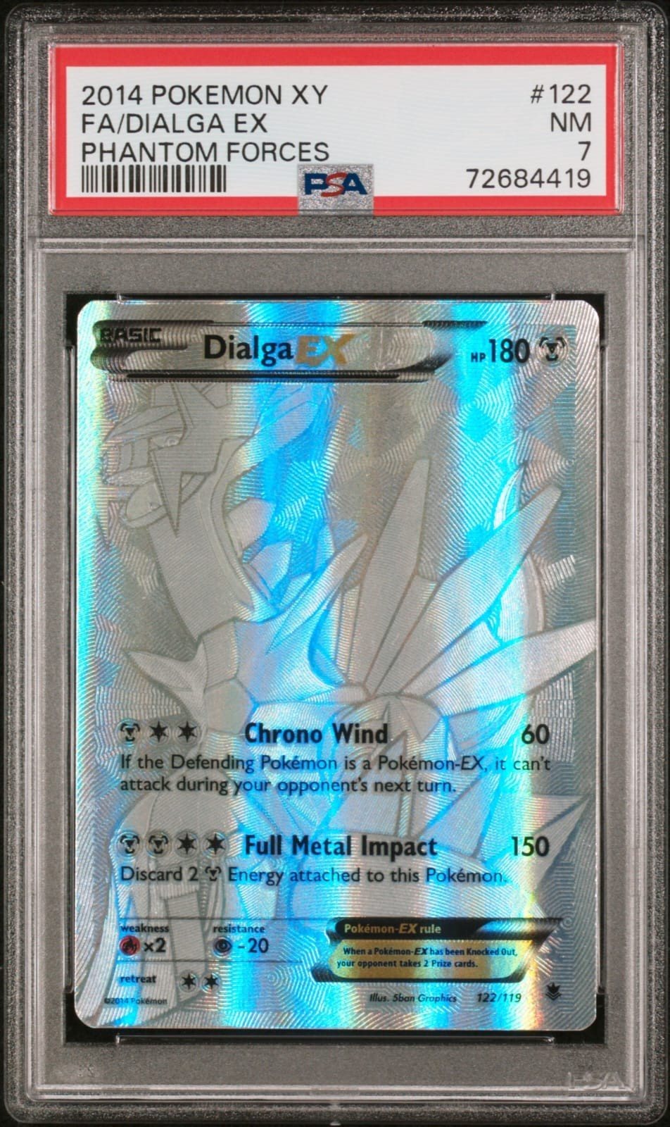 Dialga Ex 122 XY Phantom Forces FA PSA 7 NM Pokémon – Photo 2