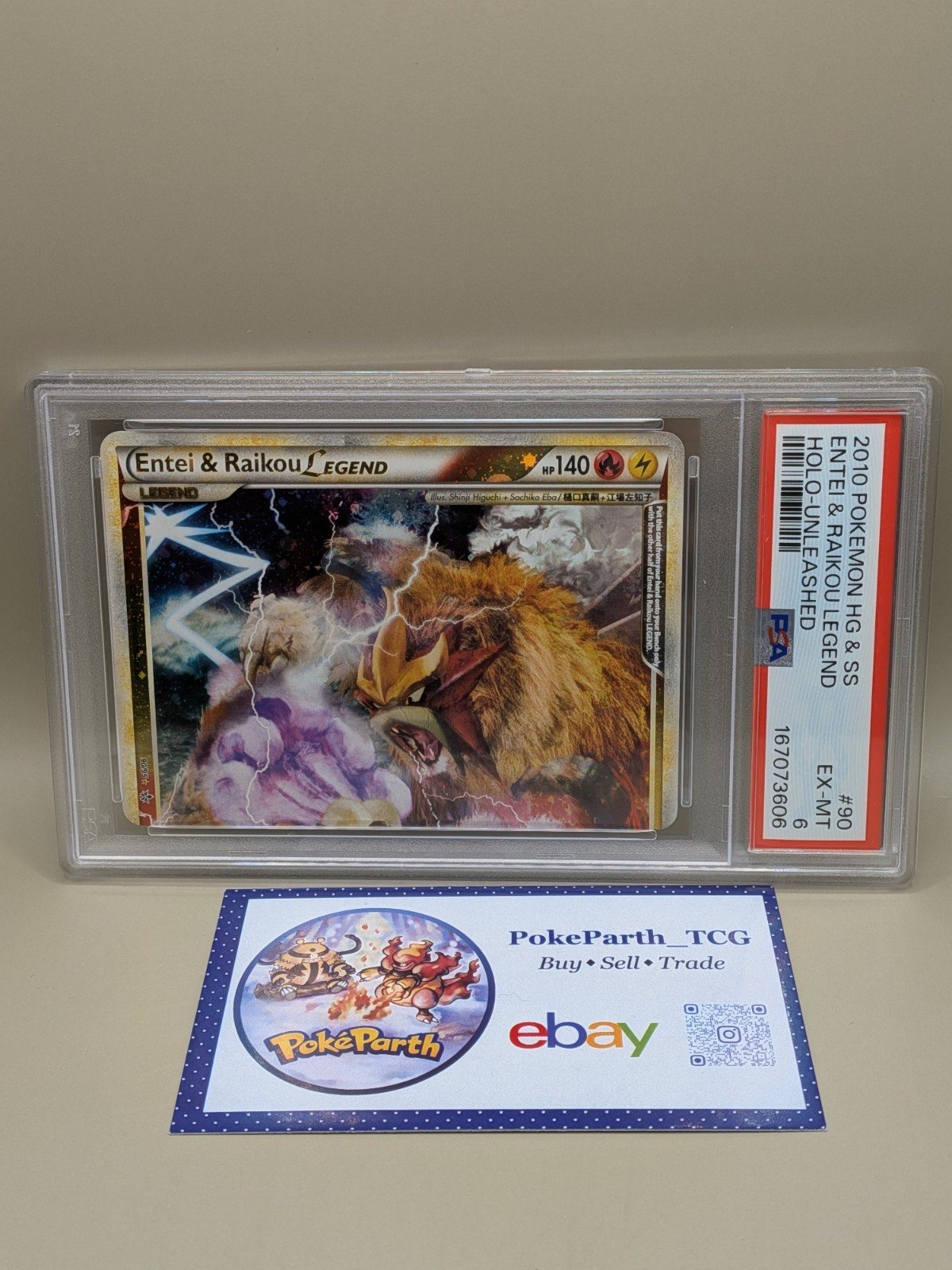 Entei & Raikou Legend HG & SS Unleashed PSA 6 90/95 91/95 Seq. Pokémon Vintage – Photo 3